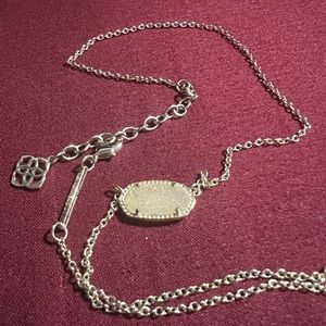 Kendra Scott Drusy Necklace Gold Chain Tan stone